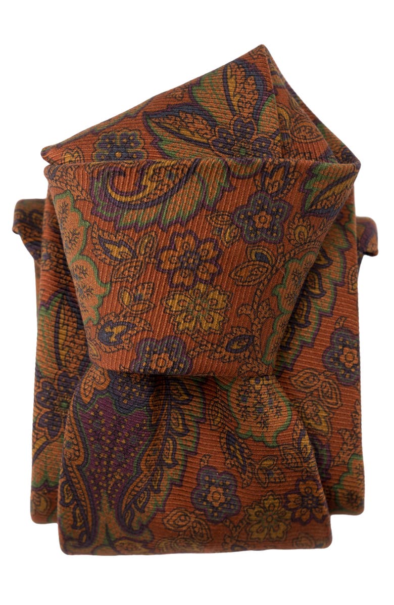 Elizabetta Trevi - Printed Silk Tie for Men, Alternate, color, Ginger