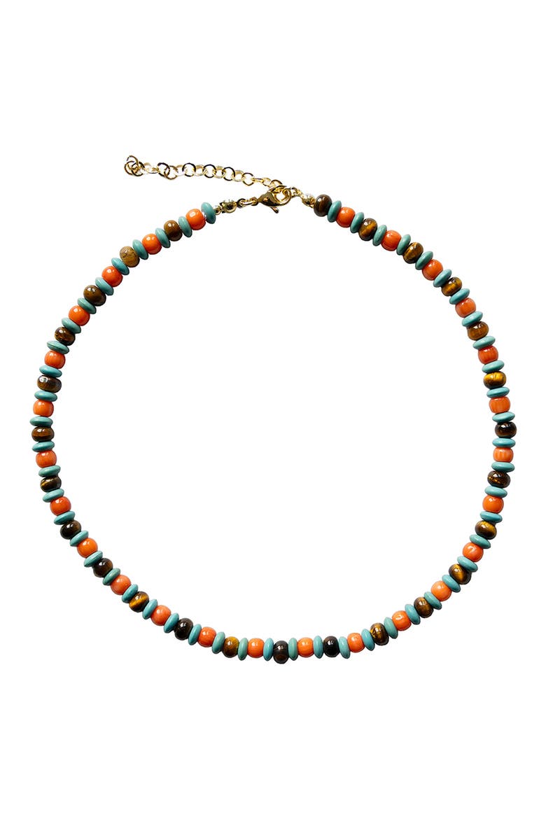 Palmer Bead Necklace, Main, color, TURQUOISE CORAL MULTI