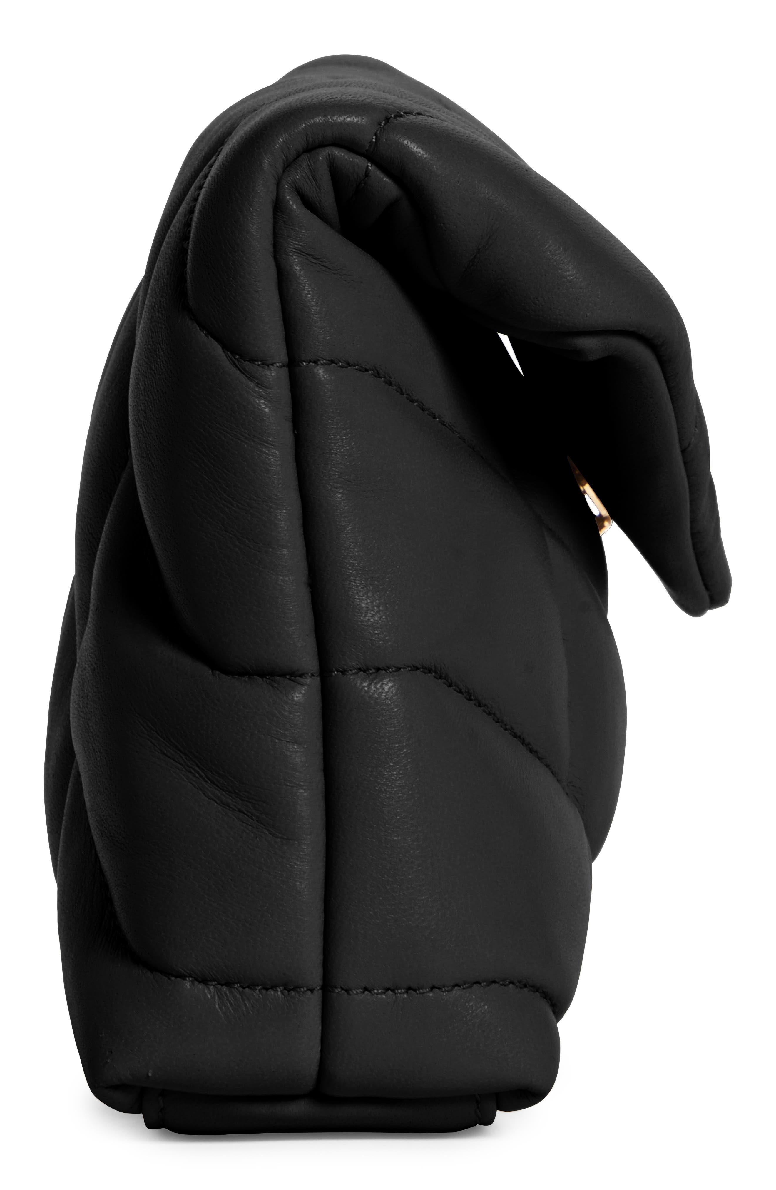 Saint Laurent Small Lou Leather Puffer Clutch, Alternate, color, 