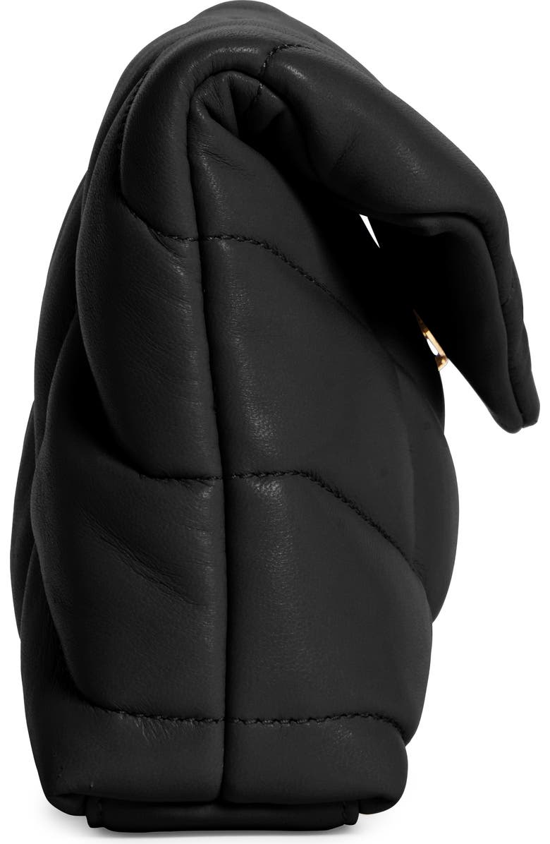 Saint Laurent Small Lou Leather Puffer Clutch, Alternate, color,
