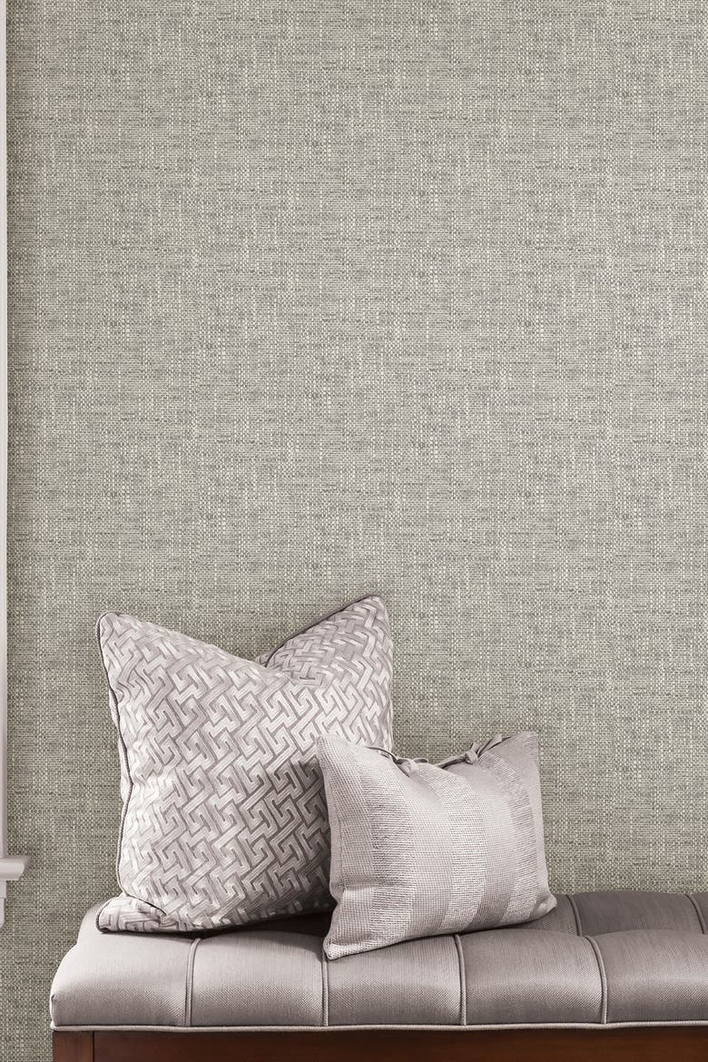 Grey Poplin Texture Peel & Stick Wallpaper, Alternate, color, GREY