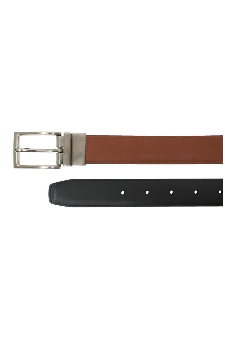 Reversible Leather Belt, Alternate, color, COGNAC/BLACK