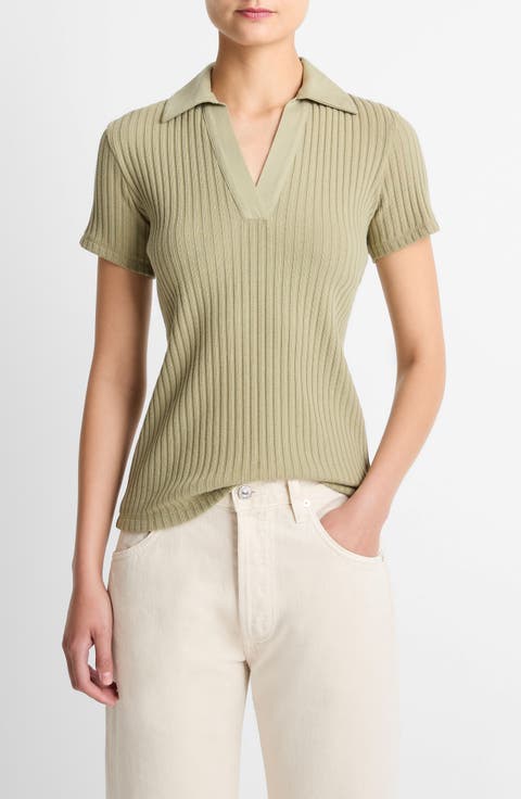 Johnny Collar Ribbed Top