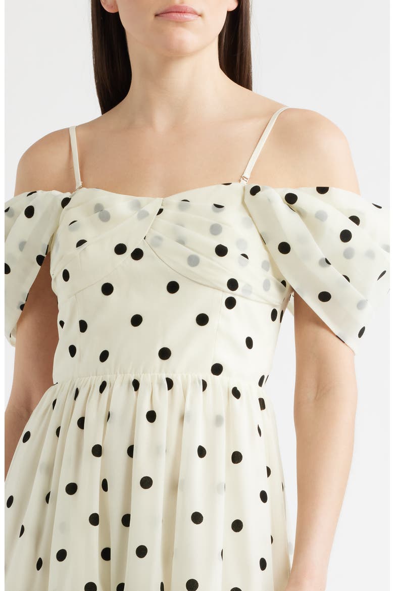 Catarina Off the Shoulder Maxi Dress, Alternate, color, CREAM BLACK