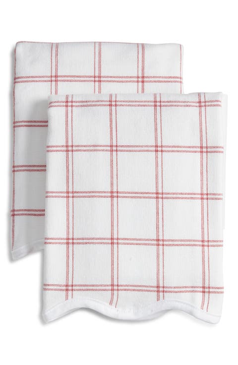 Set of 2 Scalloped Kitchen Towels