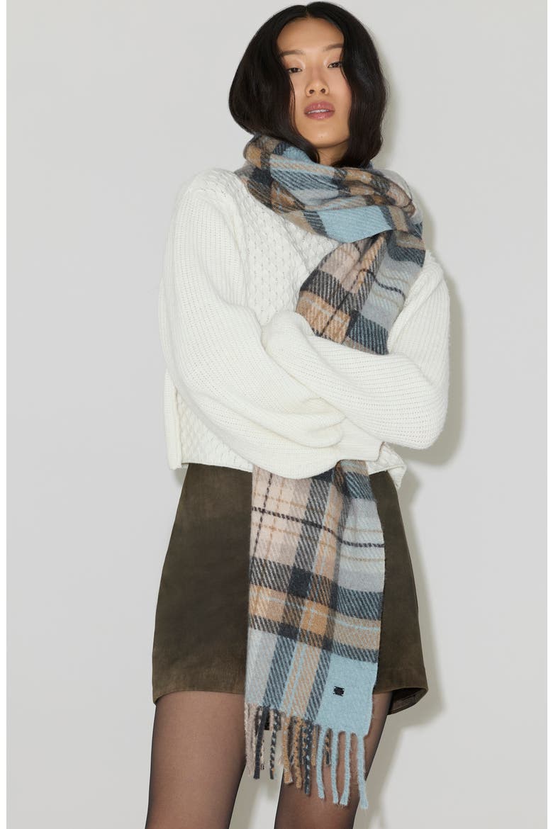 Elizabeth Plaid Fringe Scarf, Alternate, color, MULTICOLOR