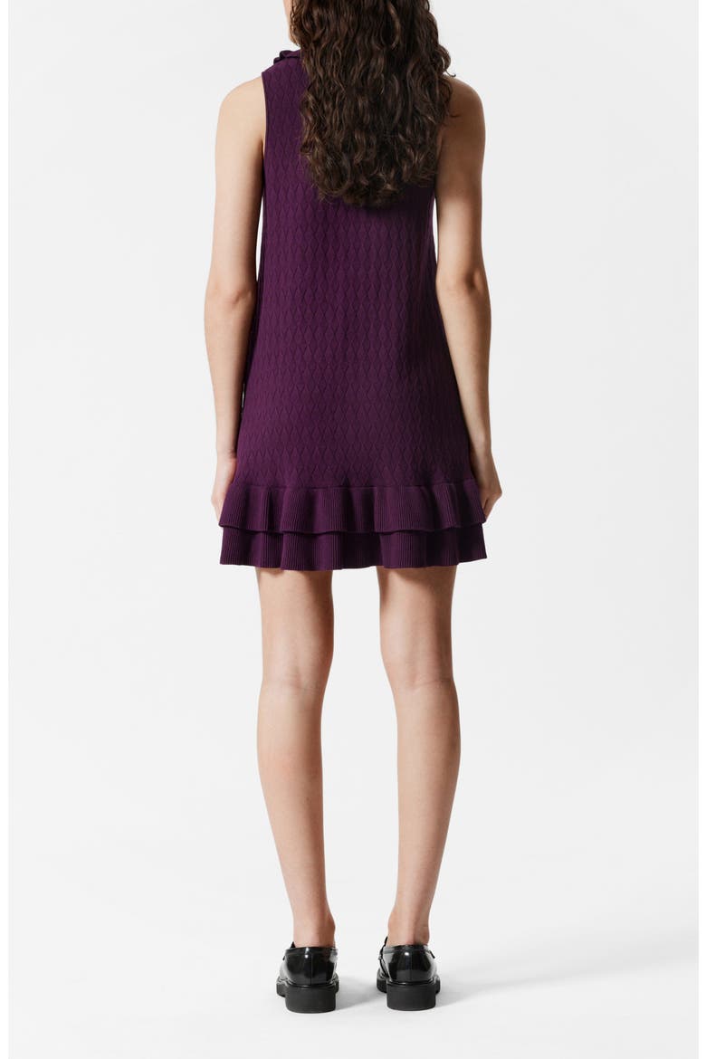 Frill Trim Collar Sweater Minidress, Alternate, color, LILAC PURPLE DARK