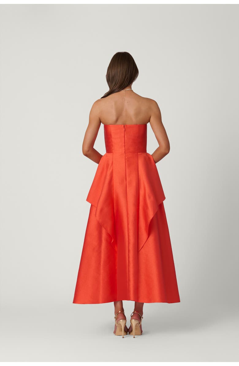 Shoshanna Midnight Pebbled Mikado Pippa Dress, Alternate, color, Poppy