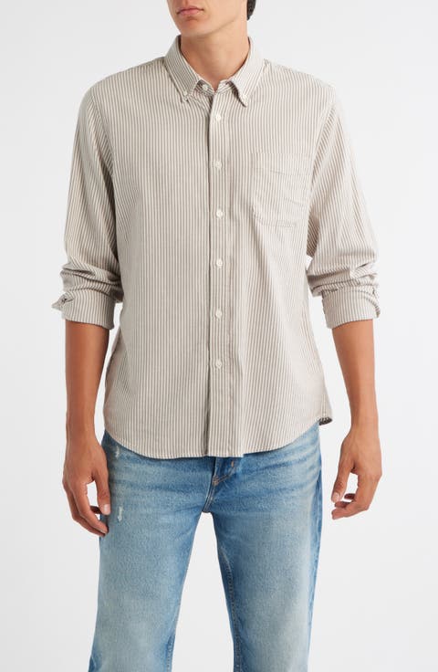 Vance Stripe Cotton Blend Button-Down Shirt