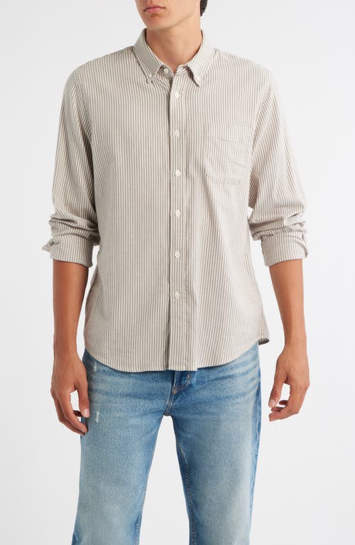 Rails Vance Stripe Cotton Blend Button-down Shirt In Neutral