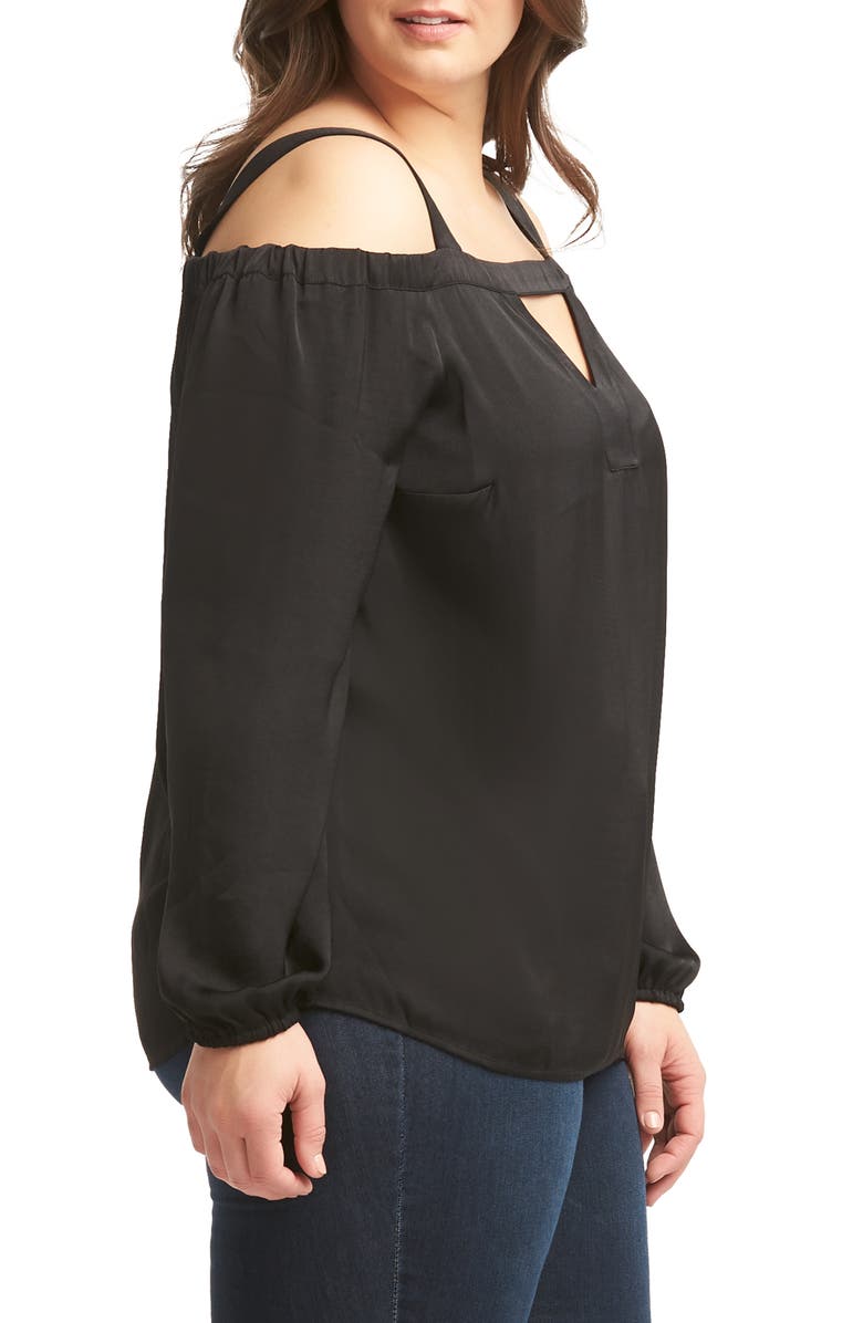 Tart Lemon Tart Cayley Cold Shoulder Top, Alternate, color, Black