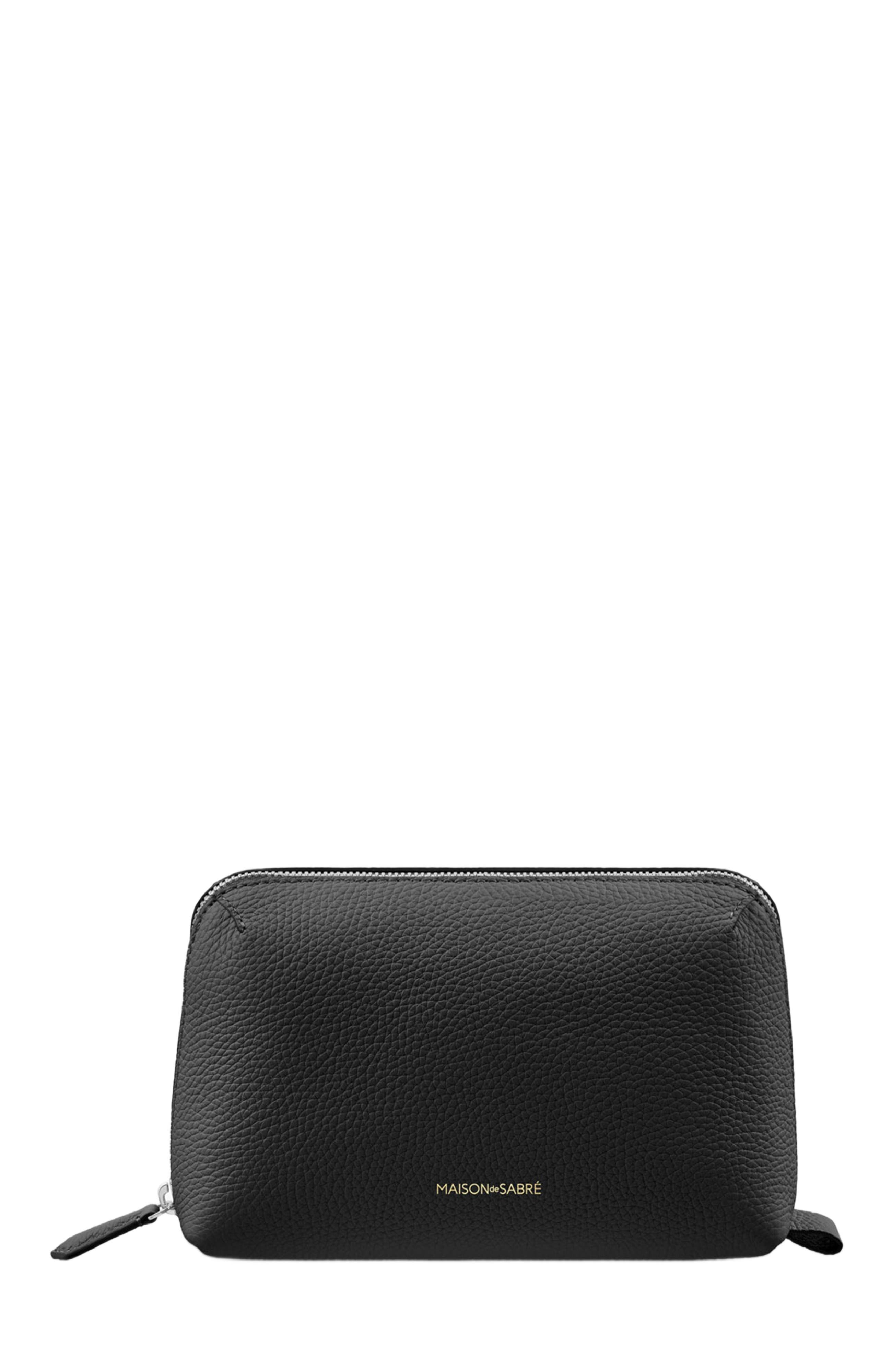 MAISON de SABRÉ Leather Tech Pouch, Main, color, 