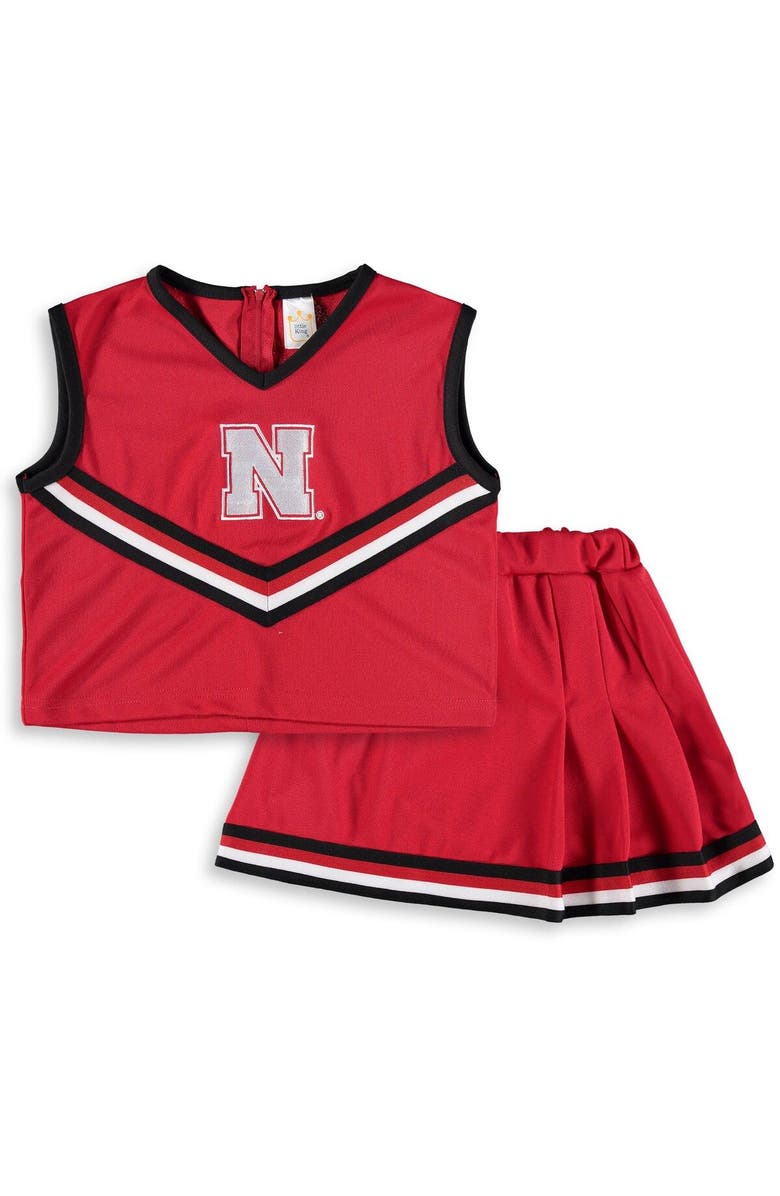 LITTLE KING Girls Youth Scarlet Nebraska Huskers Two-Piece Cheer Set, Main, color, Scarlet