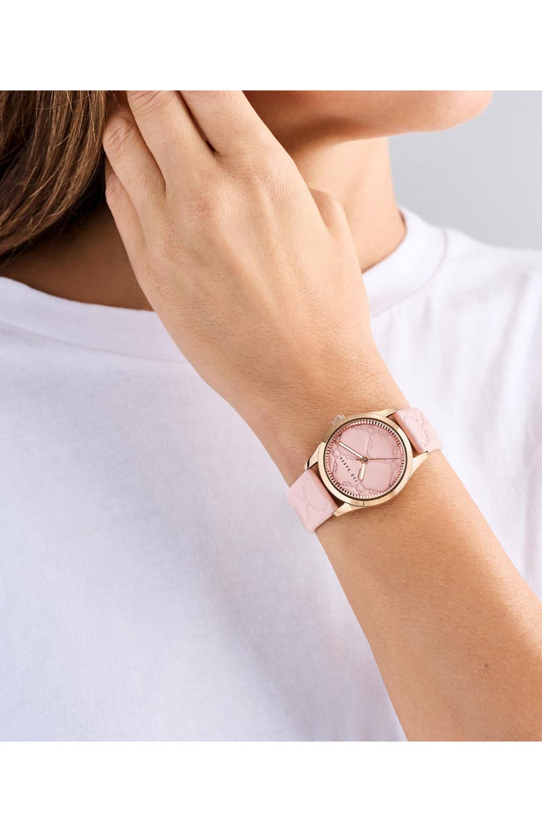 Ted Baker Coolly Leather Strap Watch, 34mm, Alternate, color, Pink