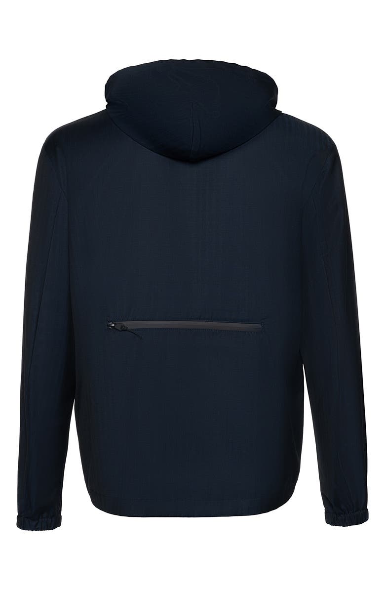 Cardinal of Canada Beckett Water Repellent Hooded Herringbone Wool Rain Coat, Alternate, color, Navy Herringbone