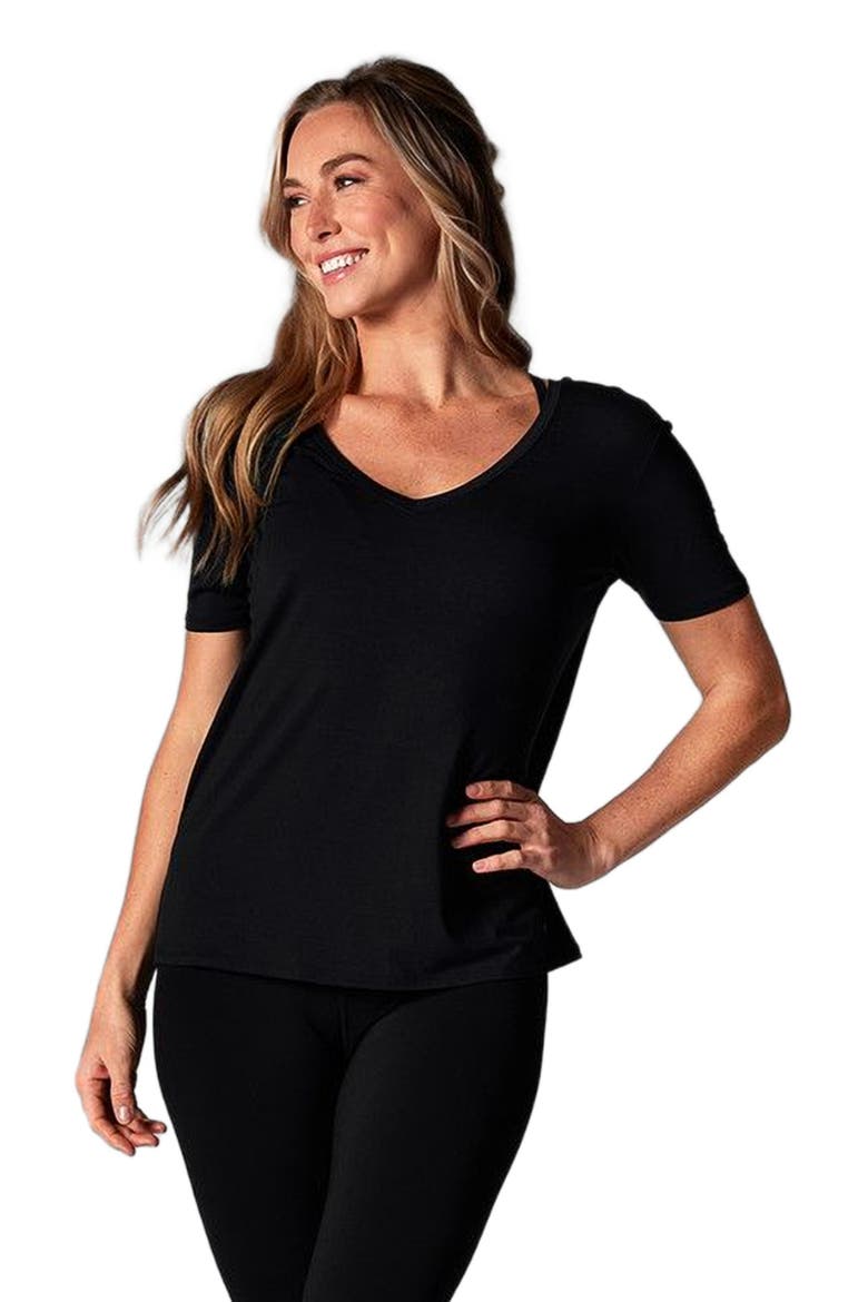 Everyday V-Neck Tee, Alternate, color, EBONY