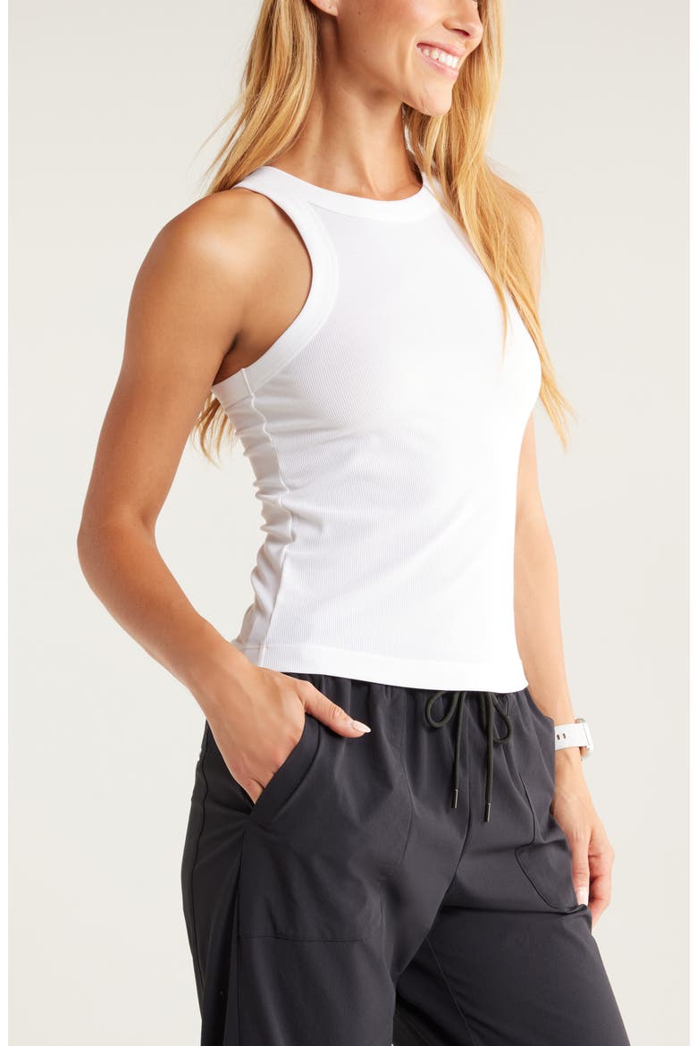 Go-To Rib Performance Tank, Alternate, color, WHITE