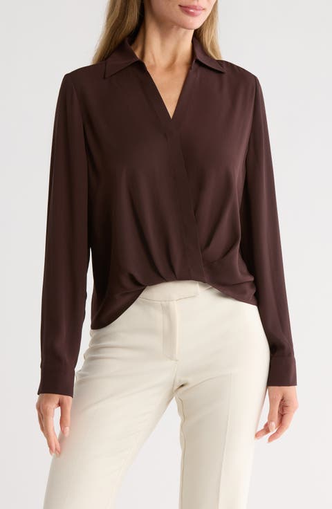 Crossover Long Sleeve High-Low Top