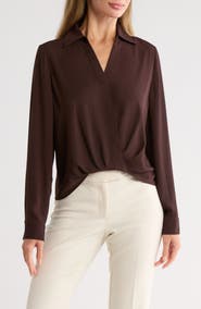 Gemma + Jane Crossover Long Sleeve High-Low Top