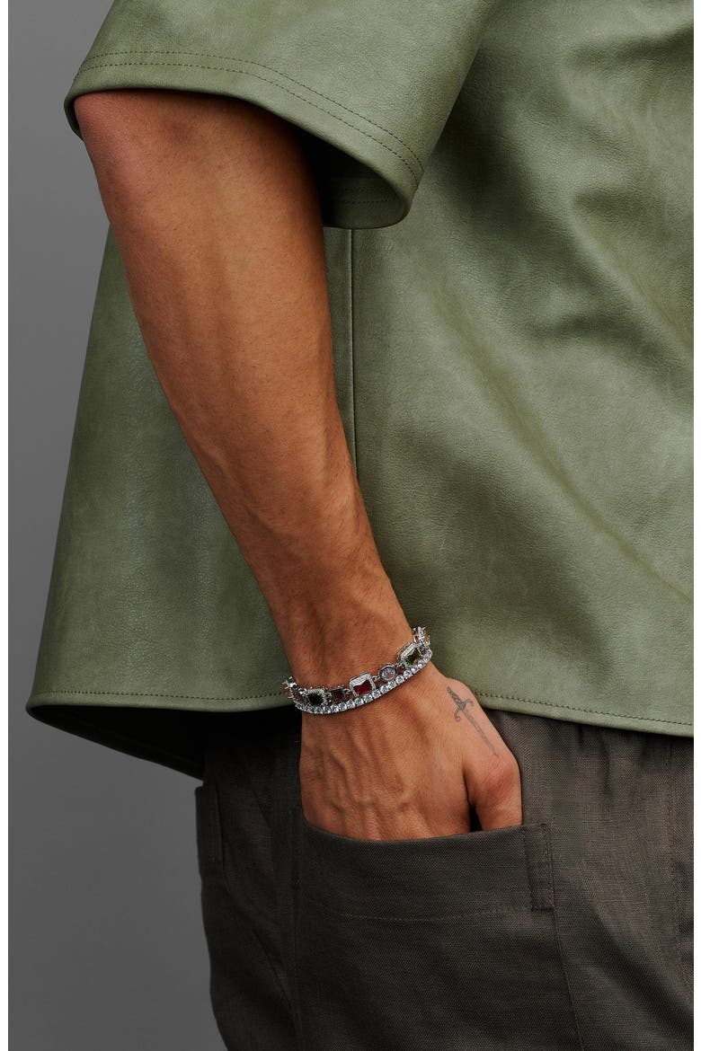 Silver Gemstone Bracelet, Alternate, color, Silver
