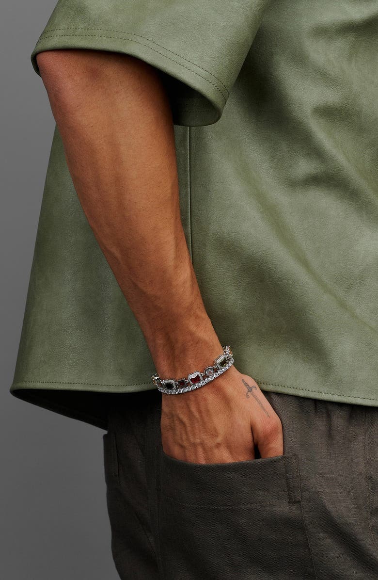 Nialaya Silver Gemstone Bracelet, Alternate, color, Silver