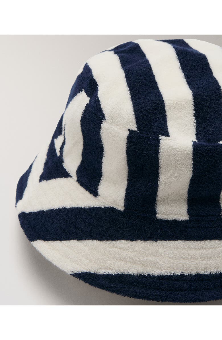 MANGO Stripe Terry Cloth Bucket Hat, Alternate, color,