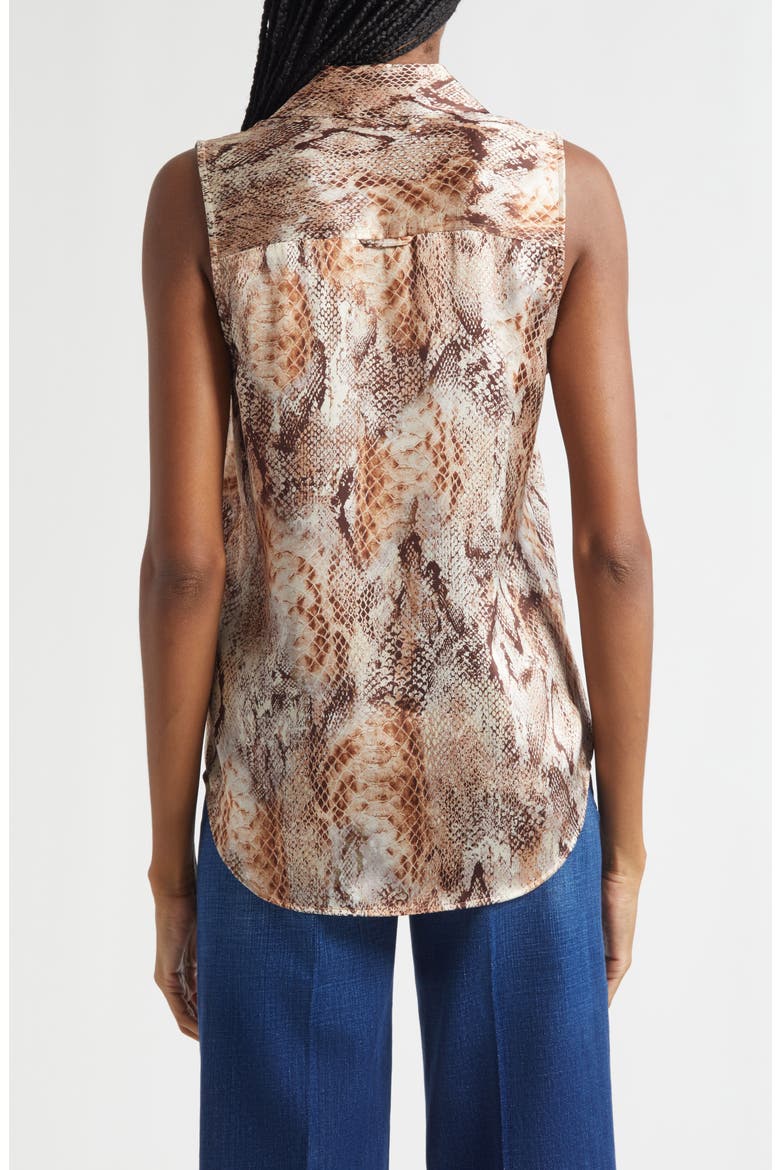 Emmy Snakeskin Print Sleeveless Silk Shirt, Alternate, color, TAN MULTI WESTERN SNAKE