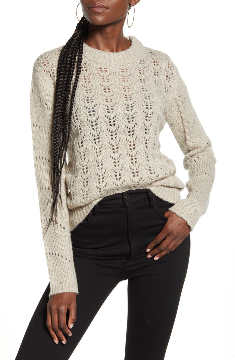 English Factory Pointelle Knit Sweater, Main, color, 