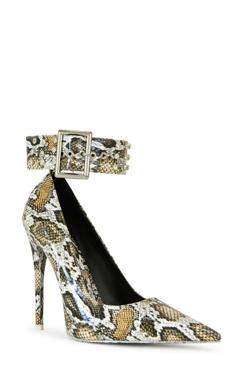 Azalea Wang Volney Ankle Strap Pump In Brown