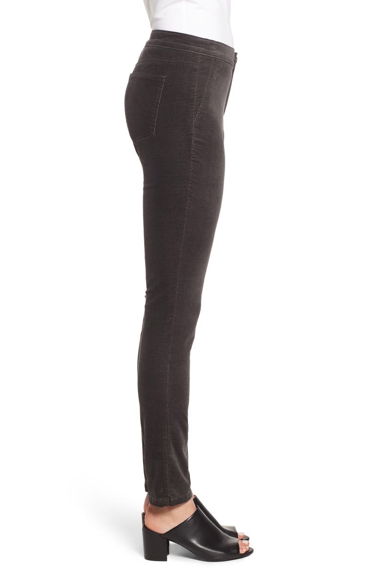 Stretch Velvet Skinny Pants, Alternate, color, GRAPHITE