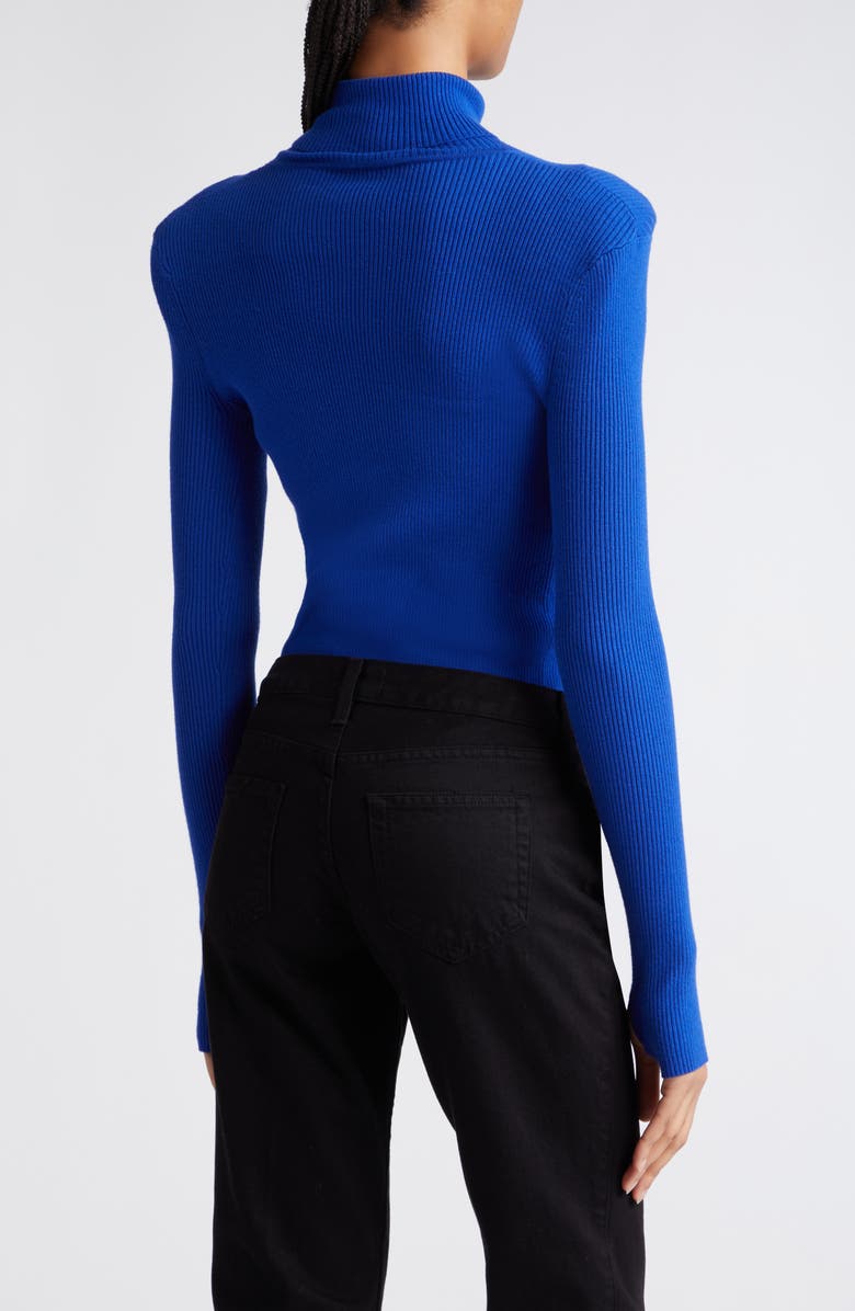 L'AGENCE Reeves Button Shoulder Rib Turtleneck Top, Alternate, color, 