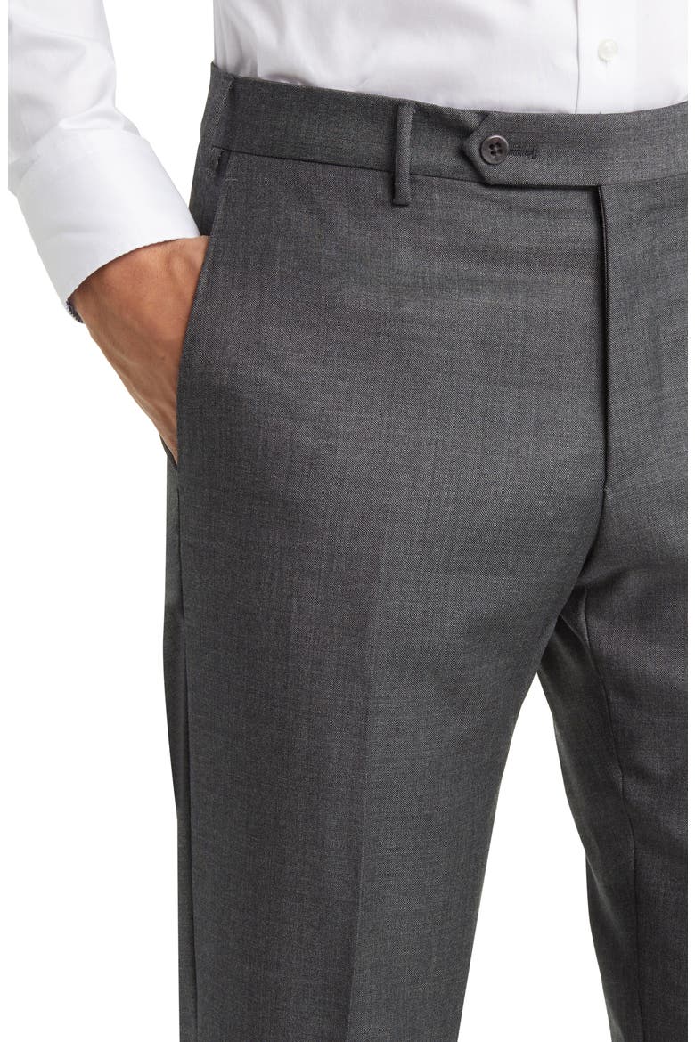 Parker Classic Wool Sharkskin Dress Pants, Alternate, color, MED GREY 4