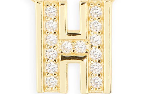 Argento Vivo Sterling Silver Cubic Zirconia Initial Pendant Necklace In Gold