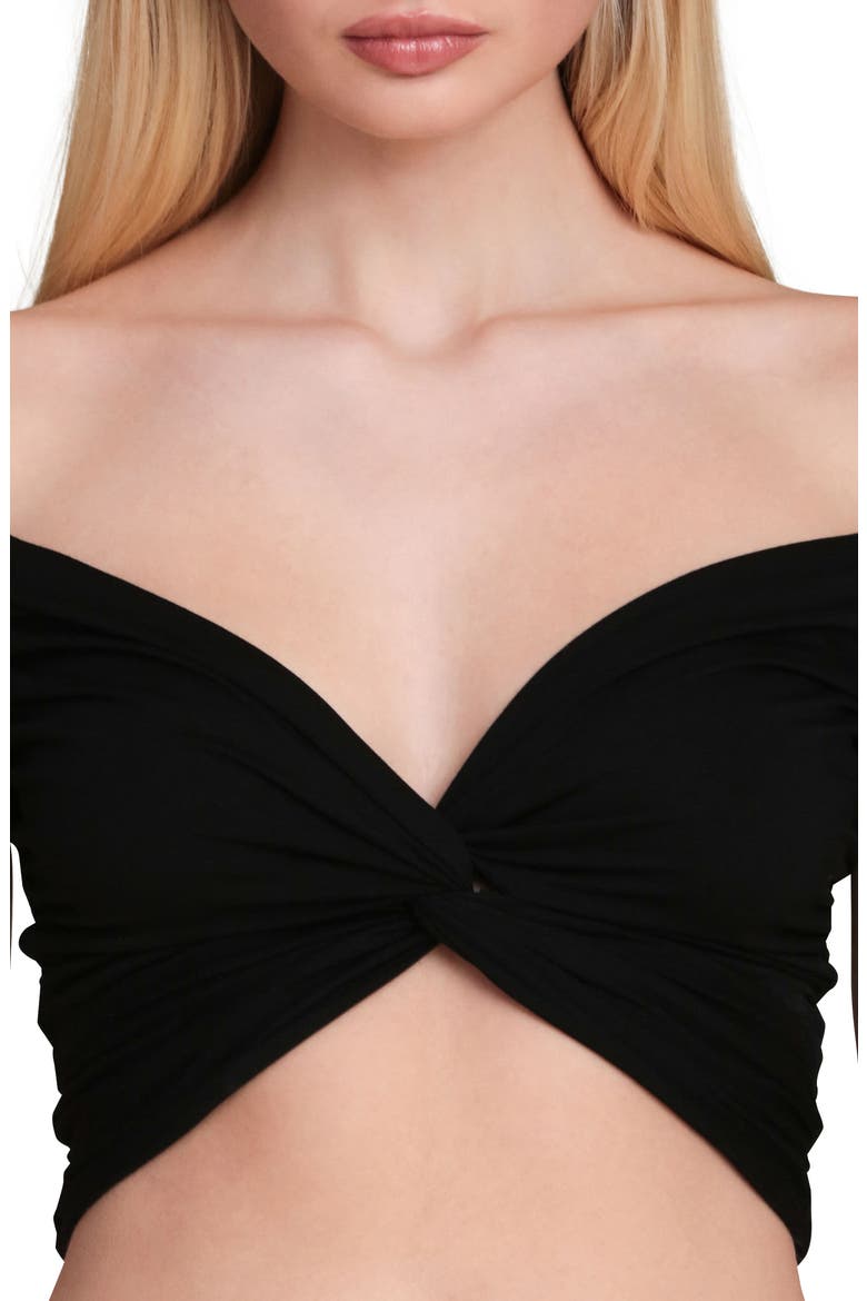 Off the Shoulder Crop Top, Alternate, color, BLACK