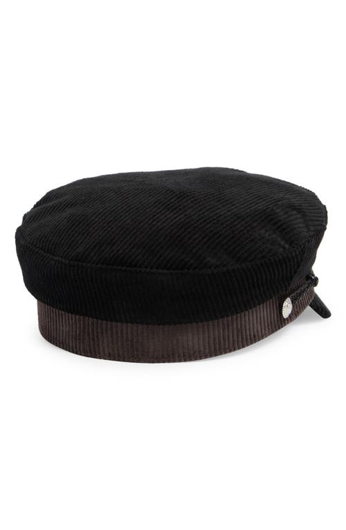 Vince Camuto Colorblock Corduroy Skipper Cap In Black