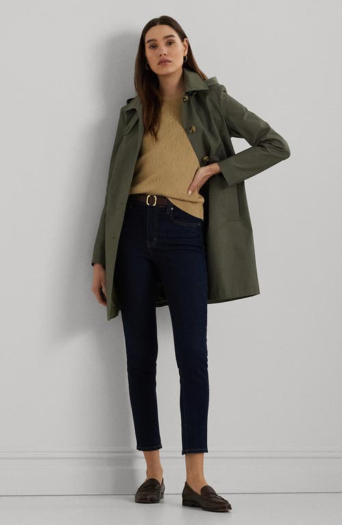 Ralph Lauren Lauren Balmacaan Hooded Raincoat In Green
