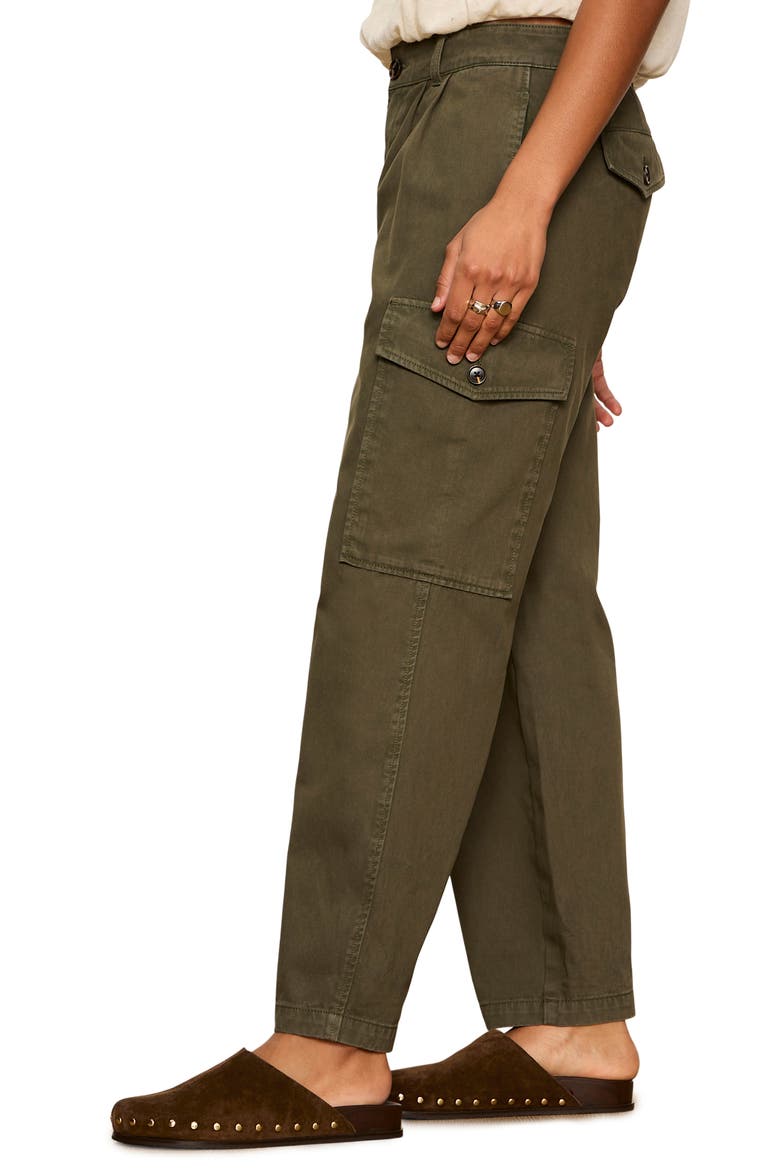 Reunion Pleated Cargo Pants, Alternate, color, GREEN
