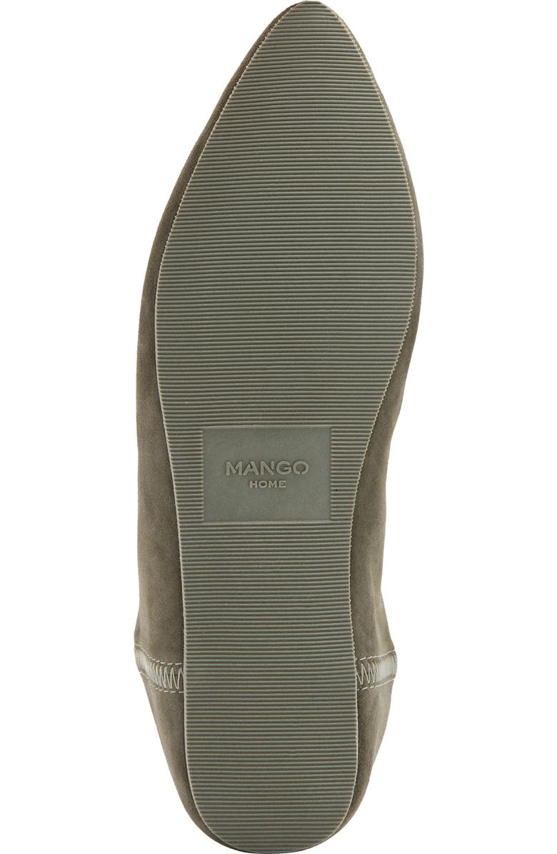 MANGO Leather Collapsible Heel Shoe, Alternate, color, Khaki Green