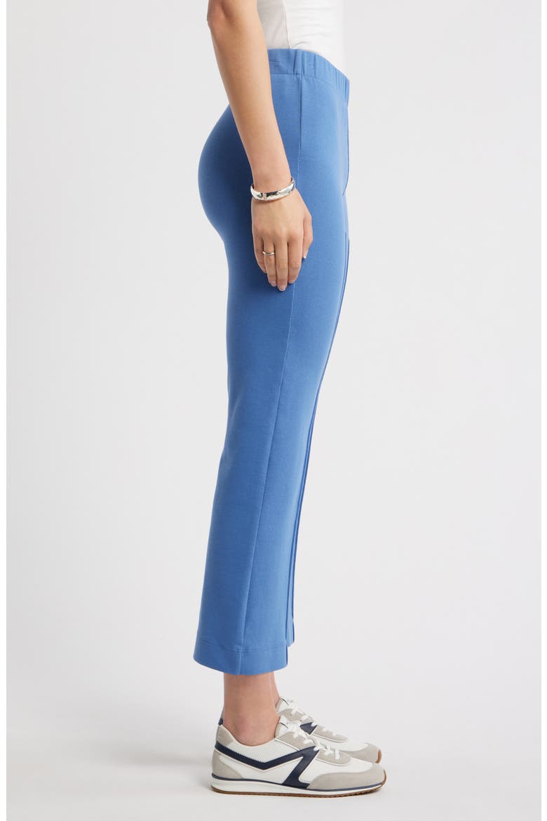 Stretch Cotton Crop Kick Flare Pants, Alternate, color, BLUE GLORY