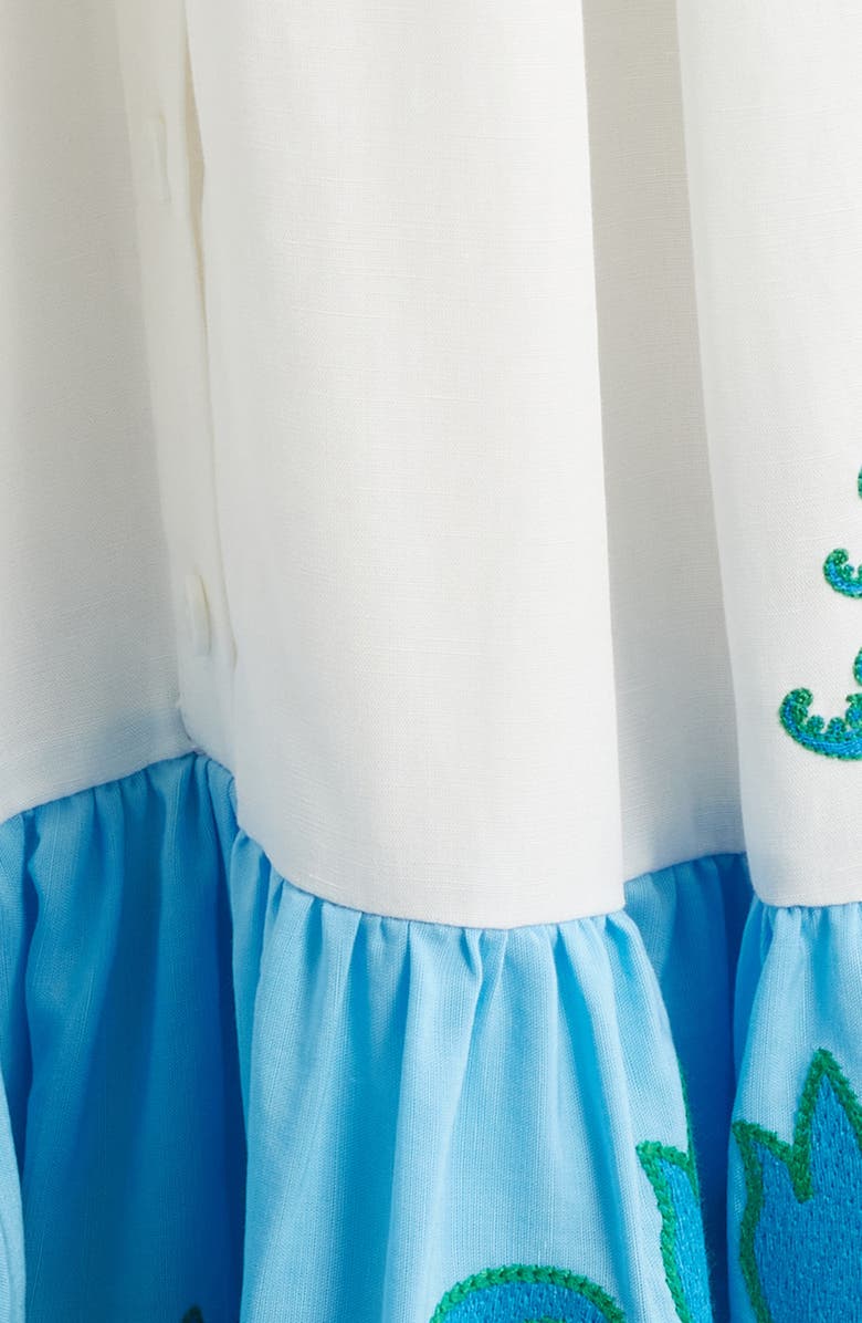 Elie Tahari The Cleo Floral Embroidered Maxi Shirtdress, Alternate, color, 