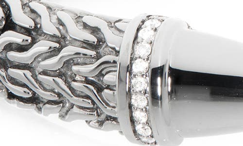 John Hardy Spear 50 Flex Cuff Bracelet, Sterling Silver, Diamonds, 8.9mm In Silver