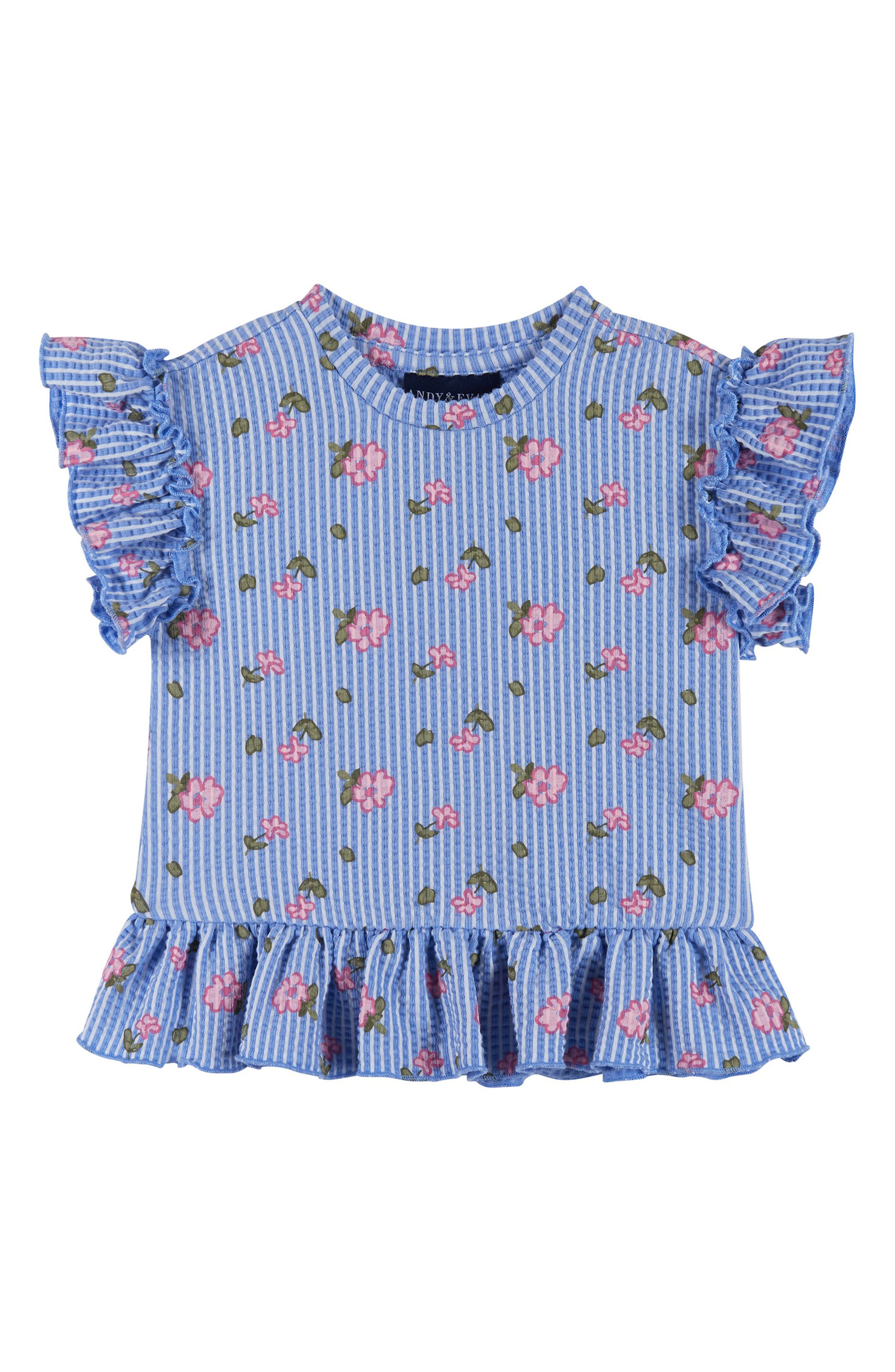 Andy & Evan Ruffle Seersucker Top & Pants Set | Nordstromrack