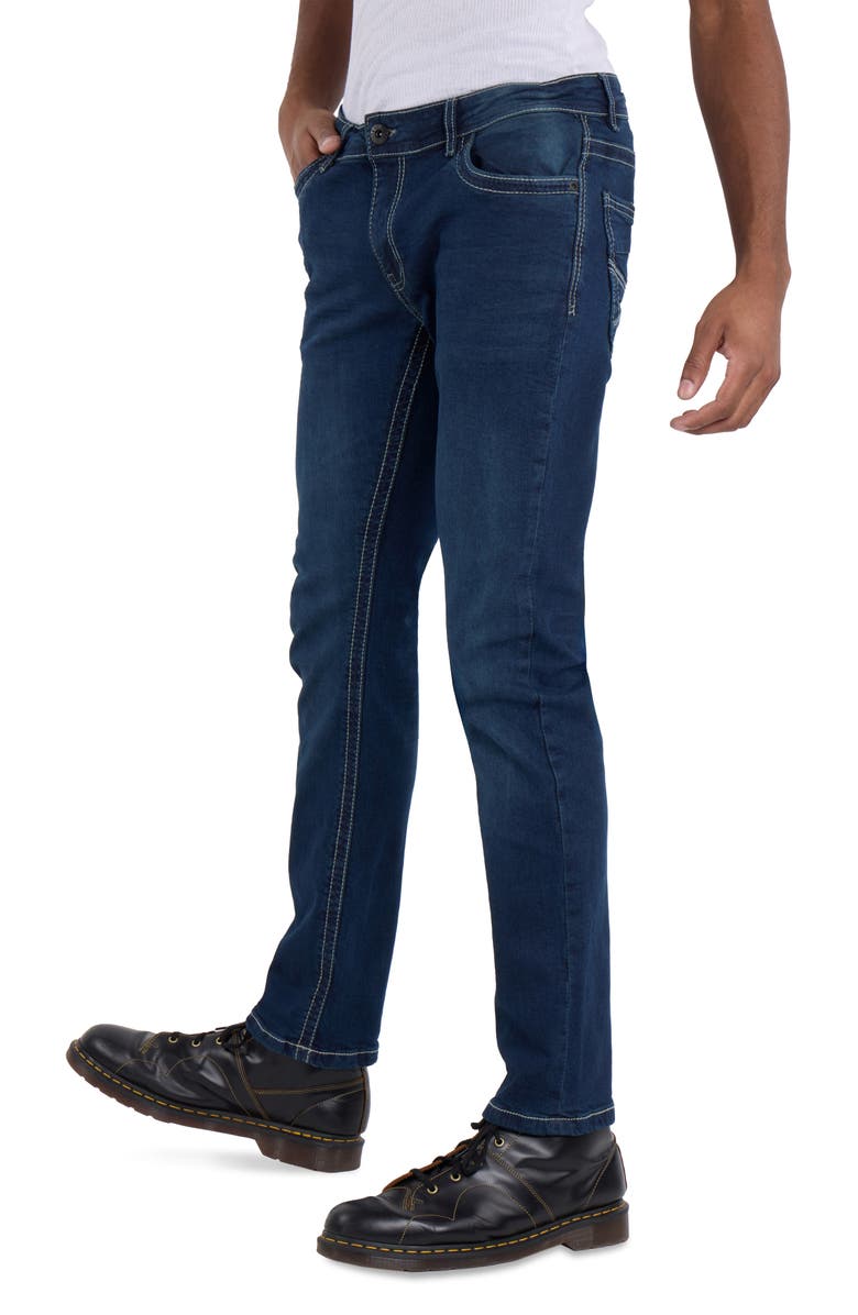 XRAY Saddle Stitch Stretch Straight Leg Jeans, Alternate, color, Dark Blue