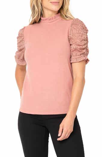 GIBSONLOOK Cyndi Mix Velvet & Lace Sleeve Top | Nordstrom GIBSONLOOK Cyndi Mix Velvet & Lace Sleeve Top | Nordstrom