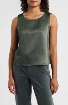Crinkle Satin Shell Top
