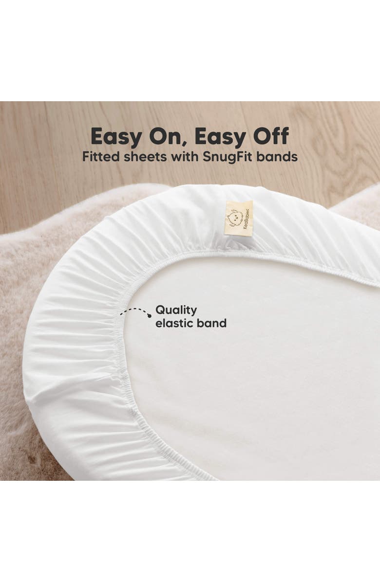 KeaBabies 2-Pack Mavy Protect+ Waterproof Bassinet Mattress Protectors, Alternate, color, Soft White