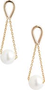 Poppy Finch Hourglass Cultured Pearl Drop Earrings