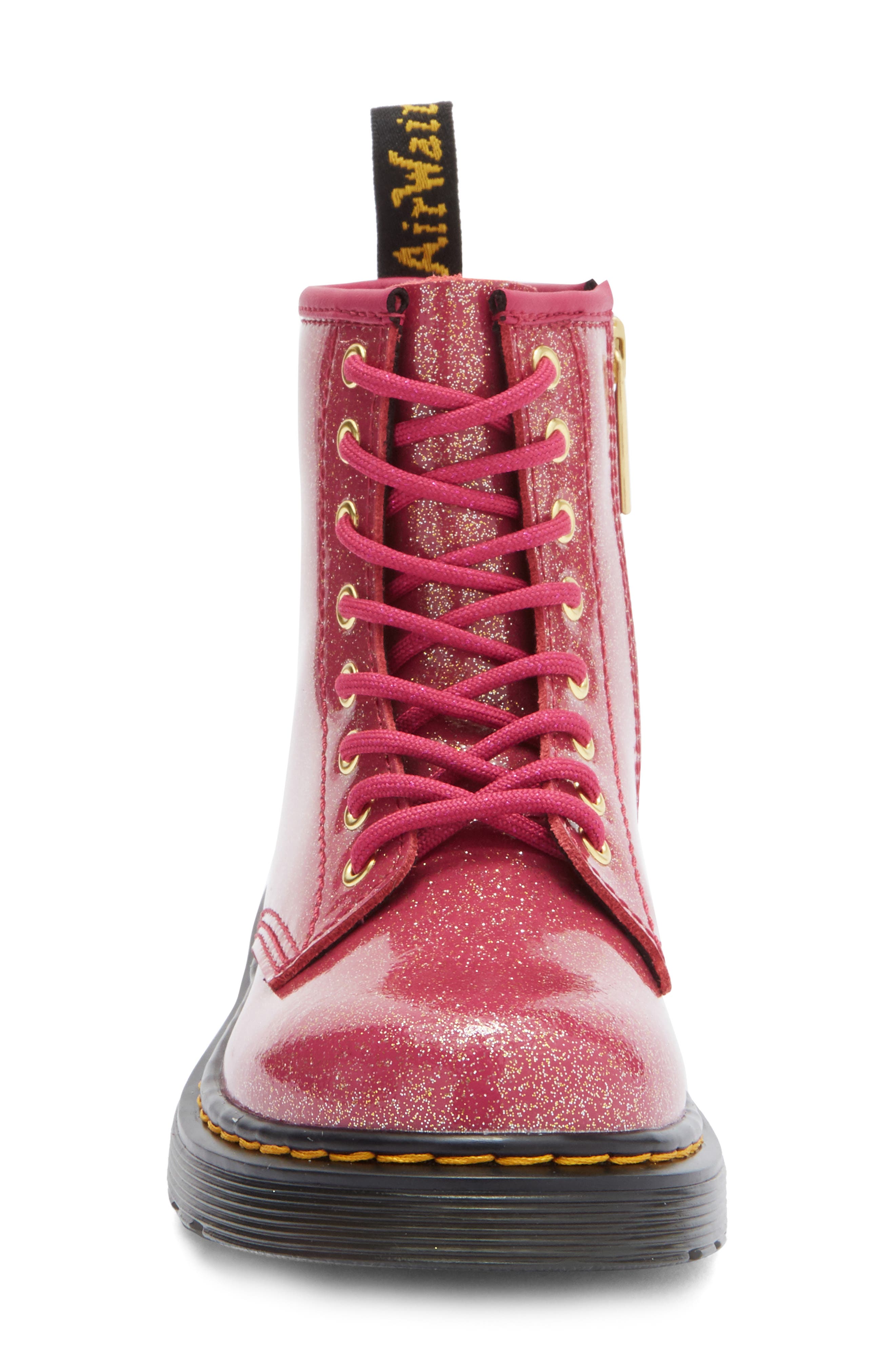 Dr. Martens Kids' 1460 Glitter Boot, Alternate, color, Fuchsia Si