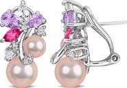 DELMAR Pink Cultured Pearl & Semiprecious Stone Earrings