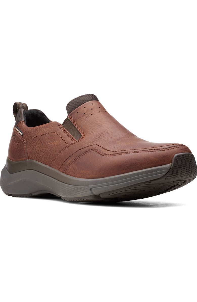 Clarks<sup>®</sup> Wave 2.0 Waterproof Slip-On Sneaker, Main, color, Brown Oily